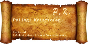 Pallagi Krisztofer névjegykártya